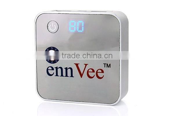 metal square dual usb mobile powerbank with illuminating logo