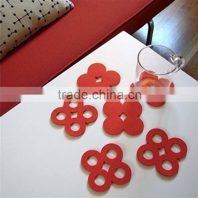 laser cut felt coaster with diamter 15cm