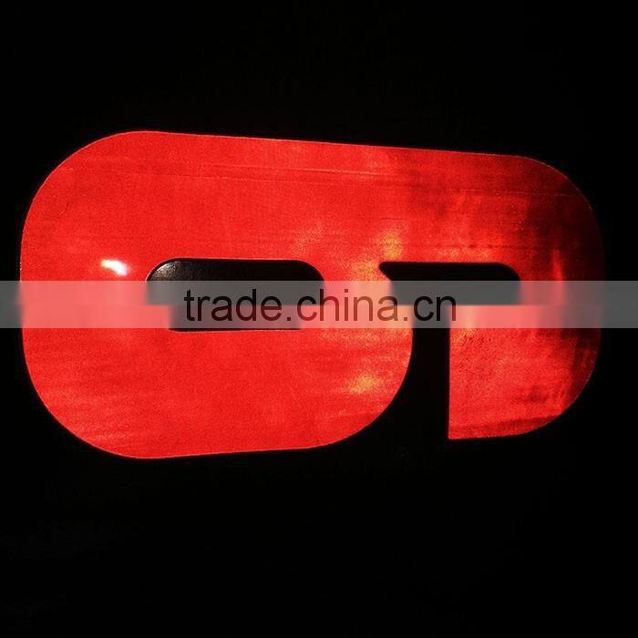 Red reflective pvc Soft Print Label Reflective Number Sticker Card