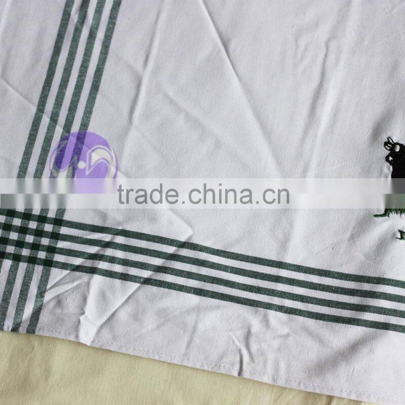 embroidered 100% cotton waffle plain white tea towel
