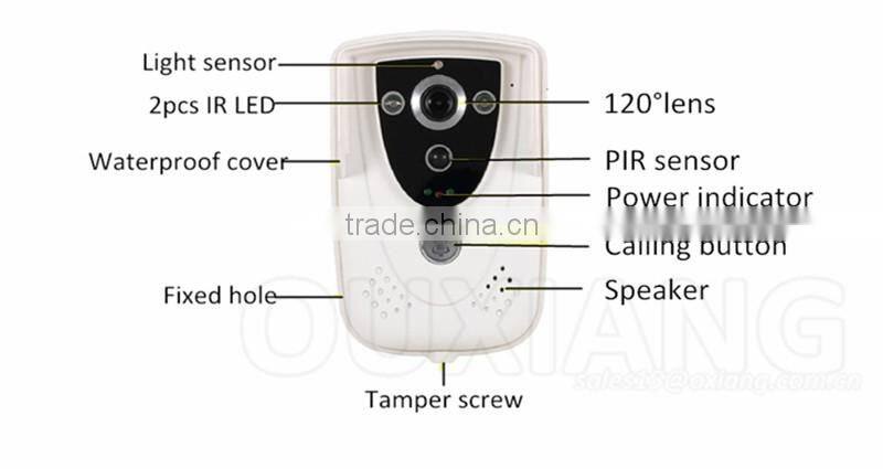 720P PIR Motion Sensor WiFi Visual Intercom Doorbell with IR Night Vision