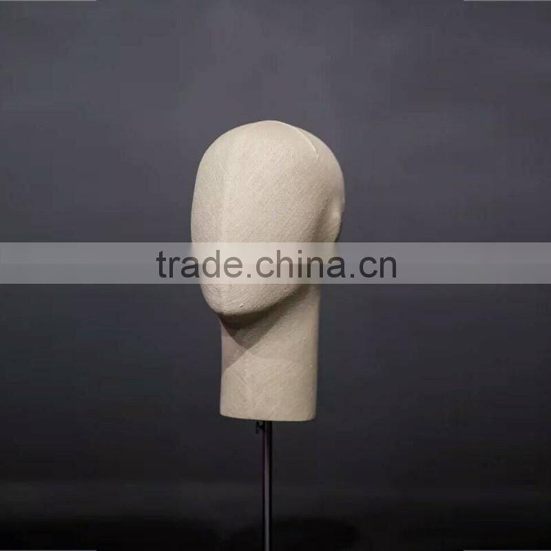 Abstract wooden mannequin head for hat display,water transfer printing surface