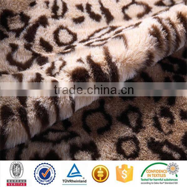 imitation rabbit hair animal print faux fur fabric for garment