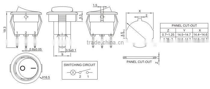 RS601H2-101N016RB RS601H ROCKER SWITCHES SERIES