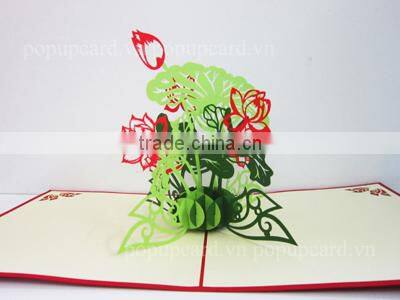 New Vase Flower greeting pop up card