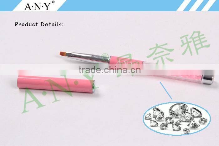 ANY Nail Art Beauty Care Pink Rhinestone UV Gel Nail Polish Brush Micropainting