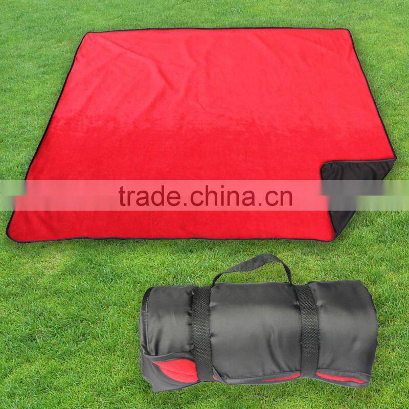 Out-of-door Fold up Picnic Rug, Camping Mat ,Travel Blanket with handle pouch