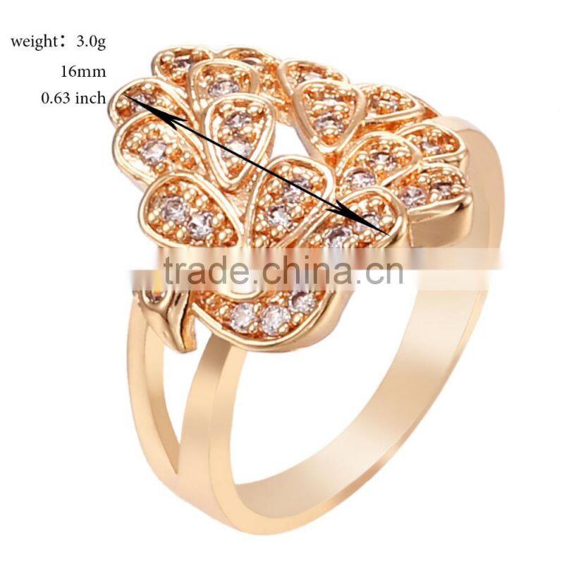 Sparkling Women Luxury Phoenix Shape Inlay Rhinestone Ring for Banquet Girlfriend Gift