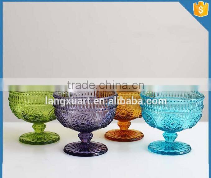 Factory super low price Coloured drinking glass Cup for water/wine/ice cream/yogurt