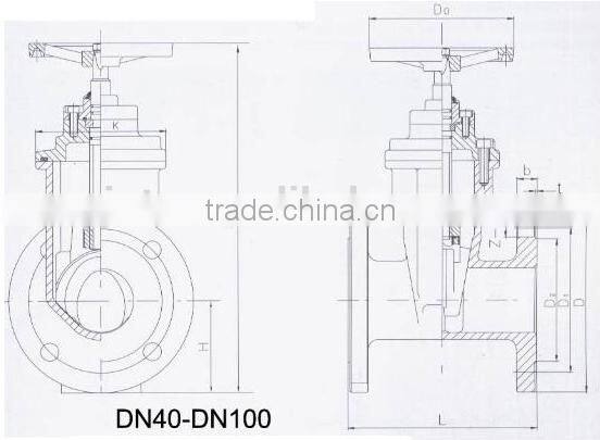 Non Rising Stem Resilient Seat 2" inch gate valve manufacturer
