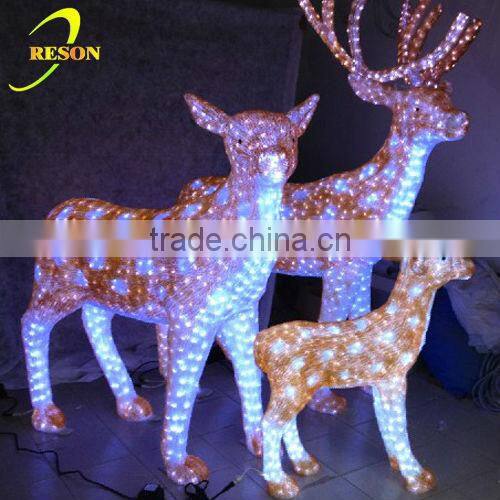 Garden decoration 3D Acrylic deer family led christmas ornament