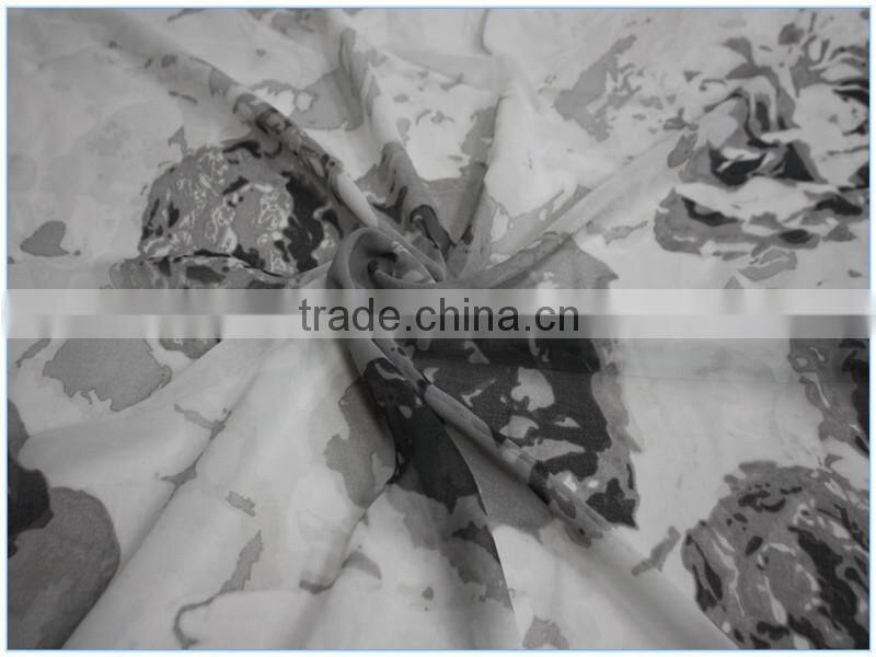 cashmere chinese ink painting print ITY chiffon fabric