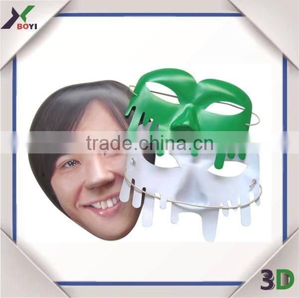 Custom Asian Style Printed Human Face 3D Masks Made Of PVC Material