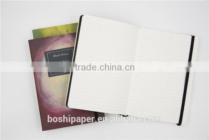 2015 high quality Printed PU softcover Elastic Band Journal notebook planner