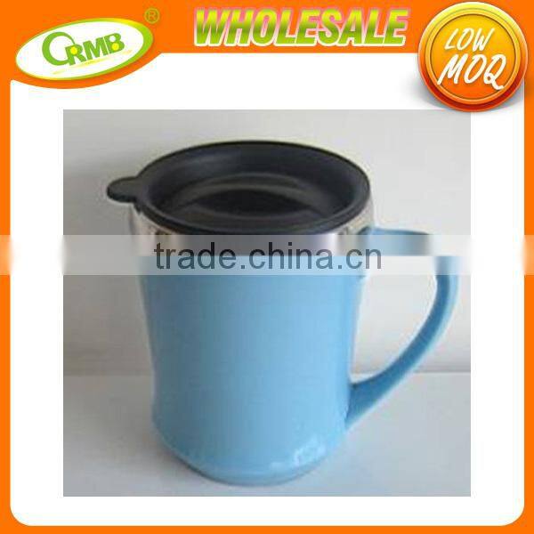 400ml stainless steel insert coffee mugs PP outer car mug