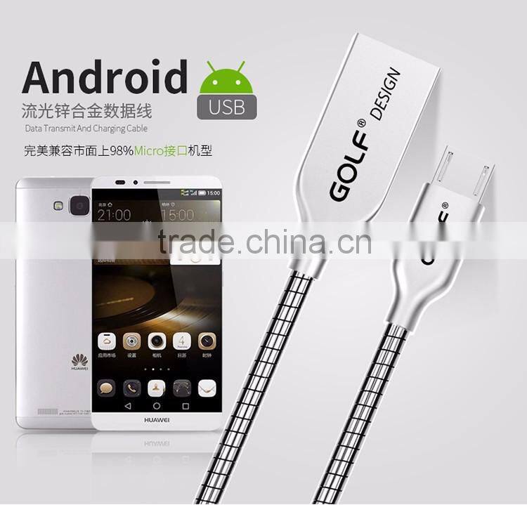 Hot saling fast speed custom usb 2.0 charging cable for samsung and usb silvr metal usb cable