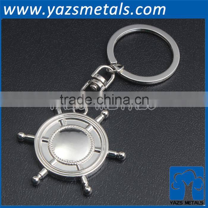 metal chrome plating blank star shape keychain