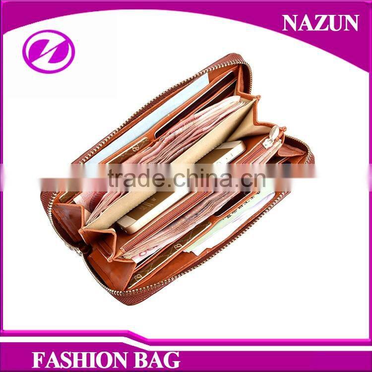 Rose Pattern Brown Designer lady Wallet Fashion Leather Wallet Women
