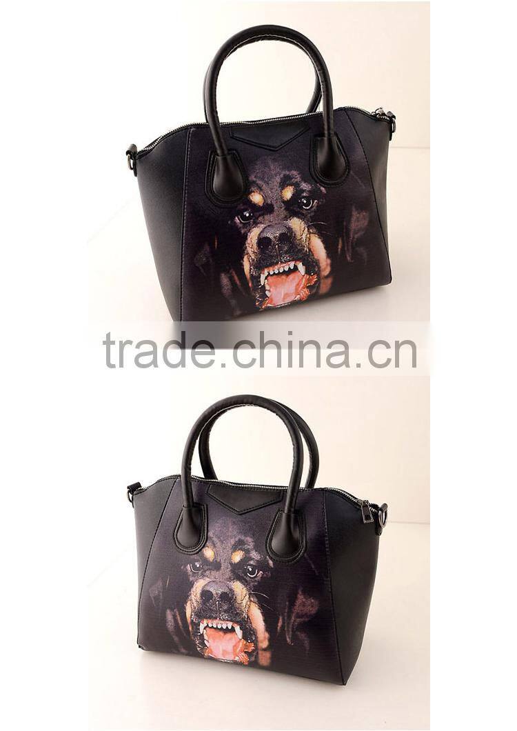 2015 new handbag shoulder bag Messenger bag Korean style PU fashion ladies bag printing cat eyes handbag free shipping