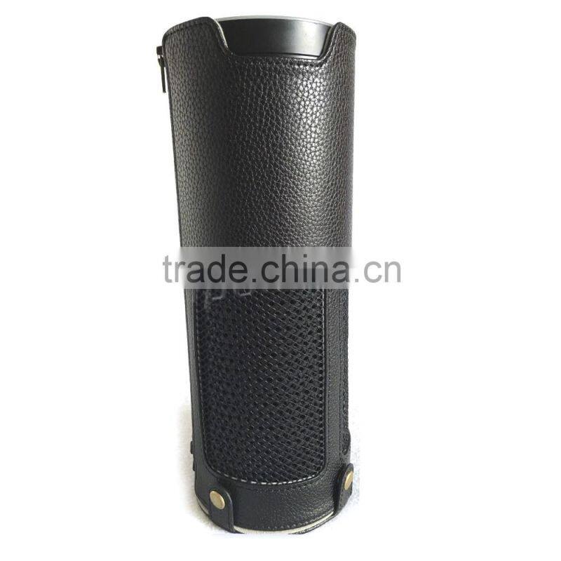 Bluetooth Speaker Carrying Case for Amazon Echo, Premium Vegan PU Leather Protective Cover for Amazon Echo with Holding Strap