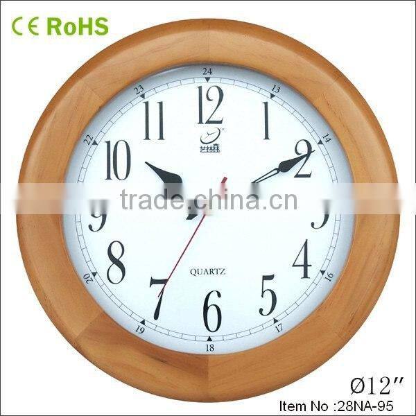 12inch cheap clock round wooden wall clock promotional items 12W28LR
