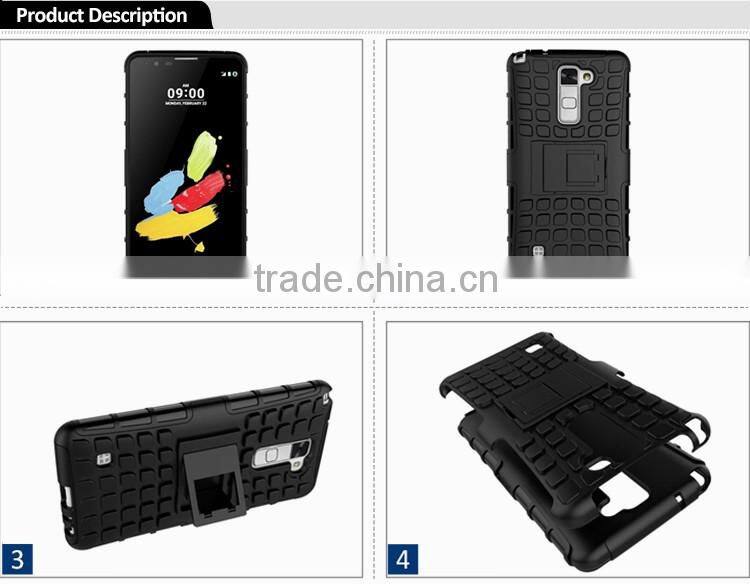 Top selling products TPU+PC 2 in 1 Shockproof Hybrid Kickstand Armor Case For LG Stylus 2 Cellphone Cover Case