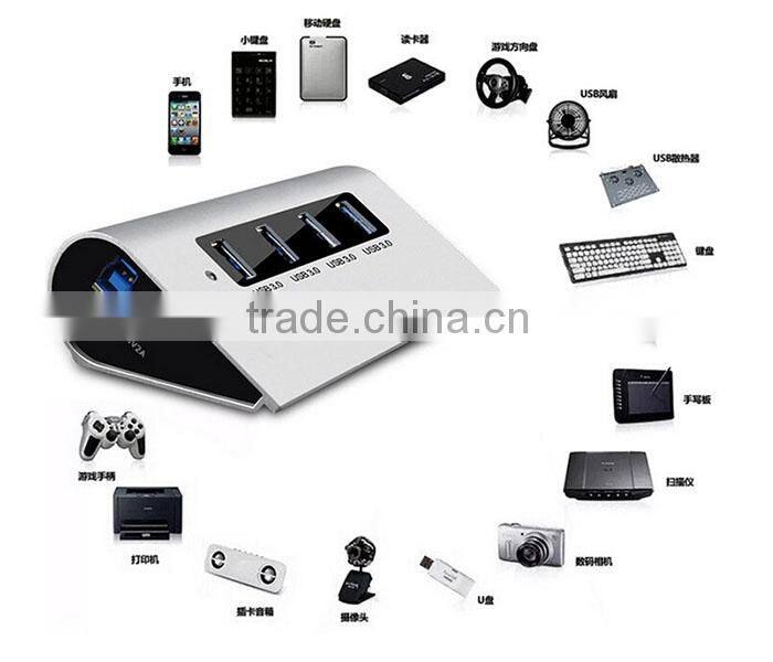 New Portable Aluminum 4 Ports USB 3.0 Hub For Macbook Pro Air Mac iMac Mini