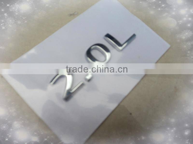 Chrome Plastic 2.0L logo badges