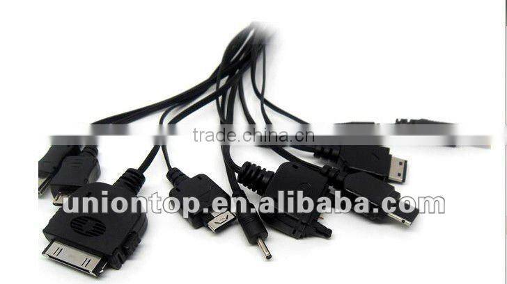 Retractable 10 in 1 usb mobile phone charging cable