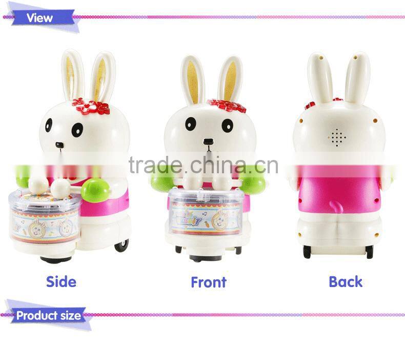 Electric bear play drum with light & music plastic bear toys for kids