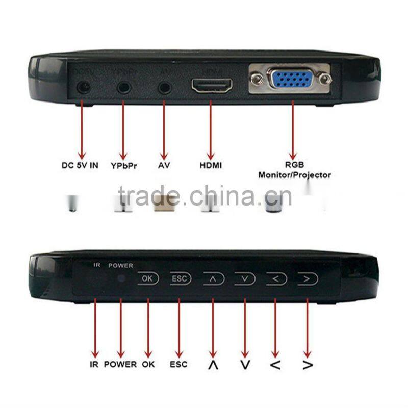 Multifunction mini mobile hard disk full hd media player black/mini full hd 1080p media player