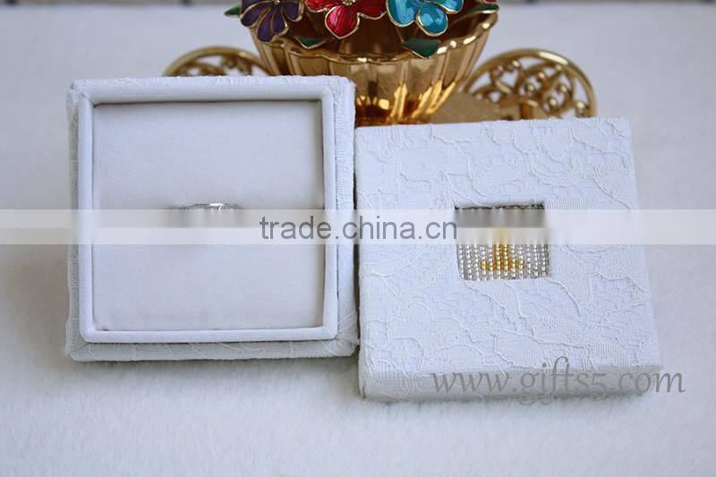 Unique engagement ring boxes with beaded name plate of I