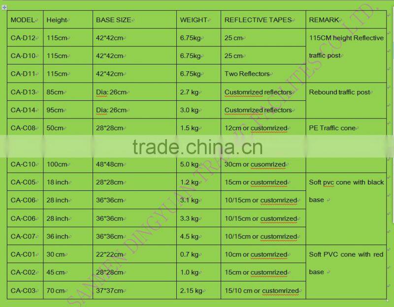 High Quality Flexible Orange PVC Traffic Cone