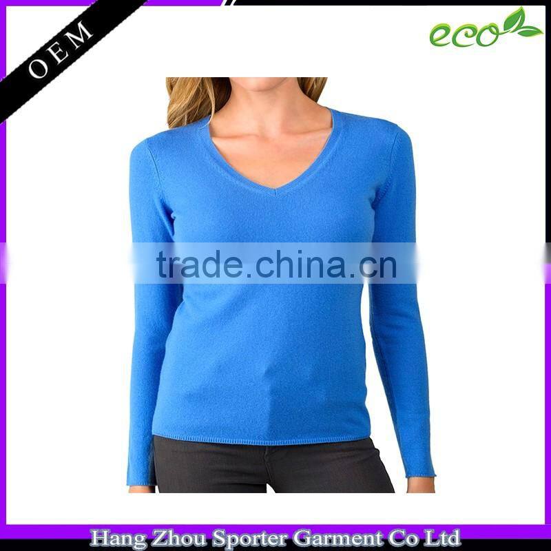 16FZCAS08 contrast colour cashmere sweater women