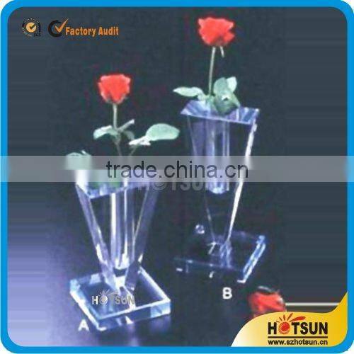 small high transparent square glass vase