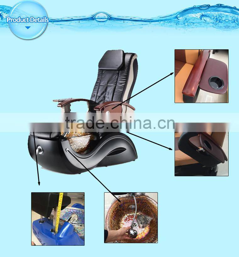 foot spa massage chair with glass pedicure sinks, manicure pedicure chair
