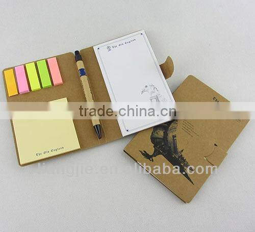 Recycled Notepad with Colourful Neon Strips Sticky Pad