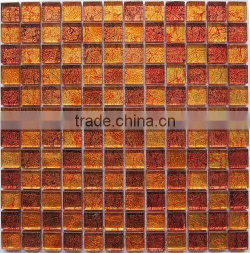 orange color glass mosaic tile