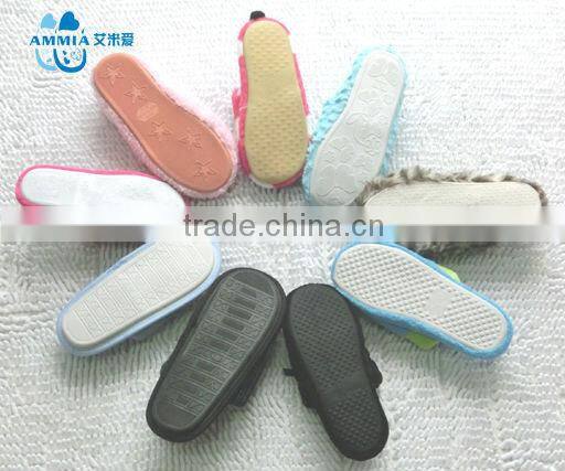 OEM Ladies indoor printing fabric slipper 2015 Customized terry winter high quality warm TPR slippers