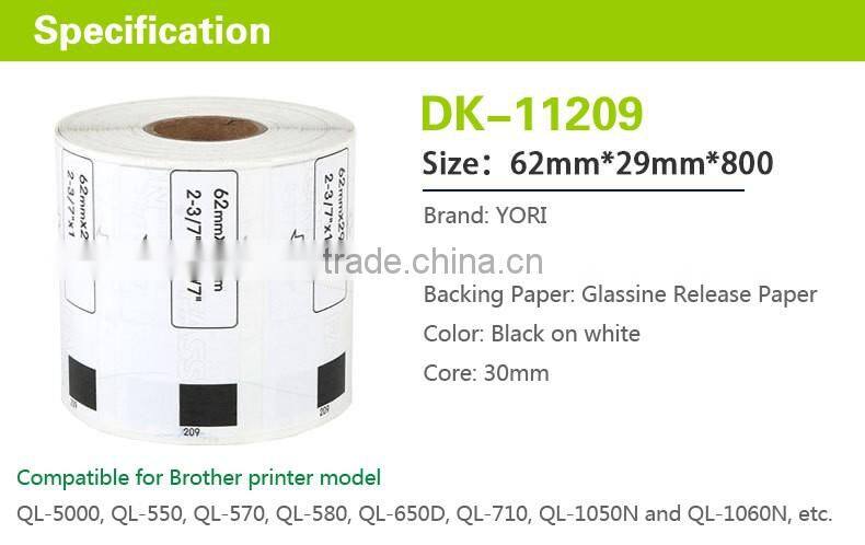 Dk 11209 High Quality Brother Labels (62mm*29mm*800)
