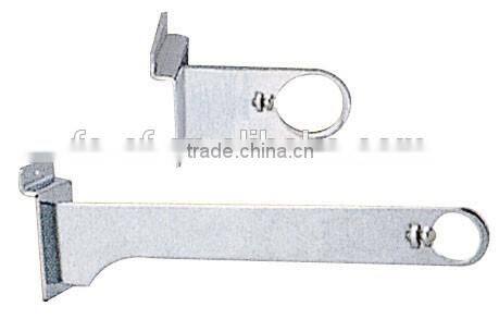 K17 Supermarket use display bracket Slatwall chrome metal round tube bracket