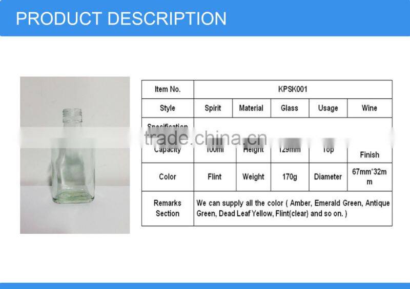 Vodka used glass bottles