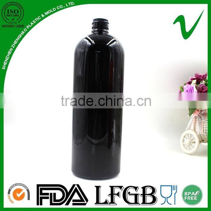 1litr PET empty amber color plastic bottles for shampoo with high quality