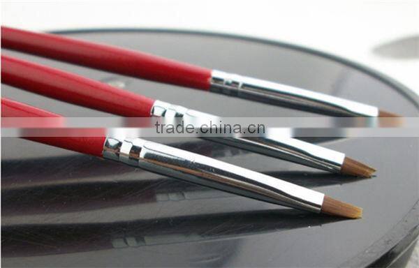 3pcs Red fashion makeup Nail art brush