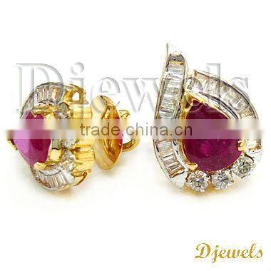 Diamond Gold Earrings, Stylish Diamond Earrings, Diamond Jewellery