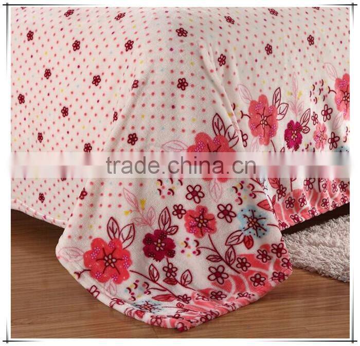 100% polyester elegant and warm active dying flannel 3pcs bedding set