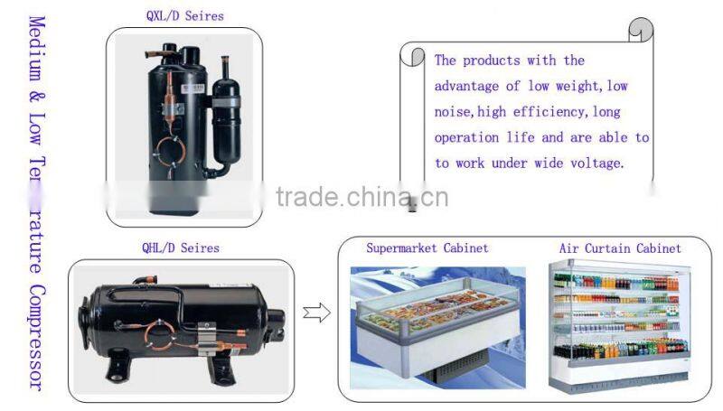 Refrigeration compressor unit in condensing and freezer meat showcase freezer small