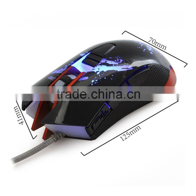 Optical USB Wired Gaming Mouse 7 Button USB LED Light Plug Play