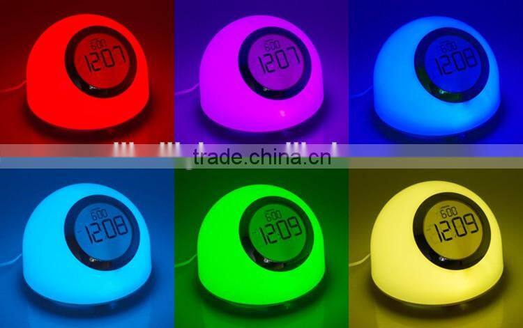 Led Mood Lamp Light with Digital Alarm Clock Lava Lamp 7 Color Chaning Night Light Touch Led Desk Table Lamp