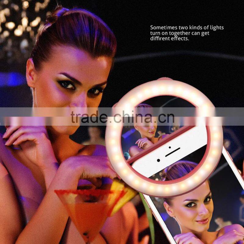 For iPhone Samsung Cellphone Fill Light Selfie Ring Light with 250mAh built in battery